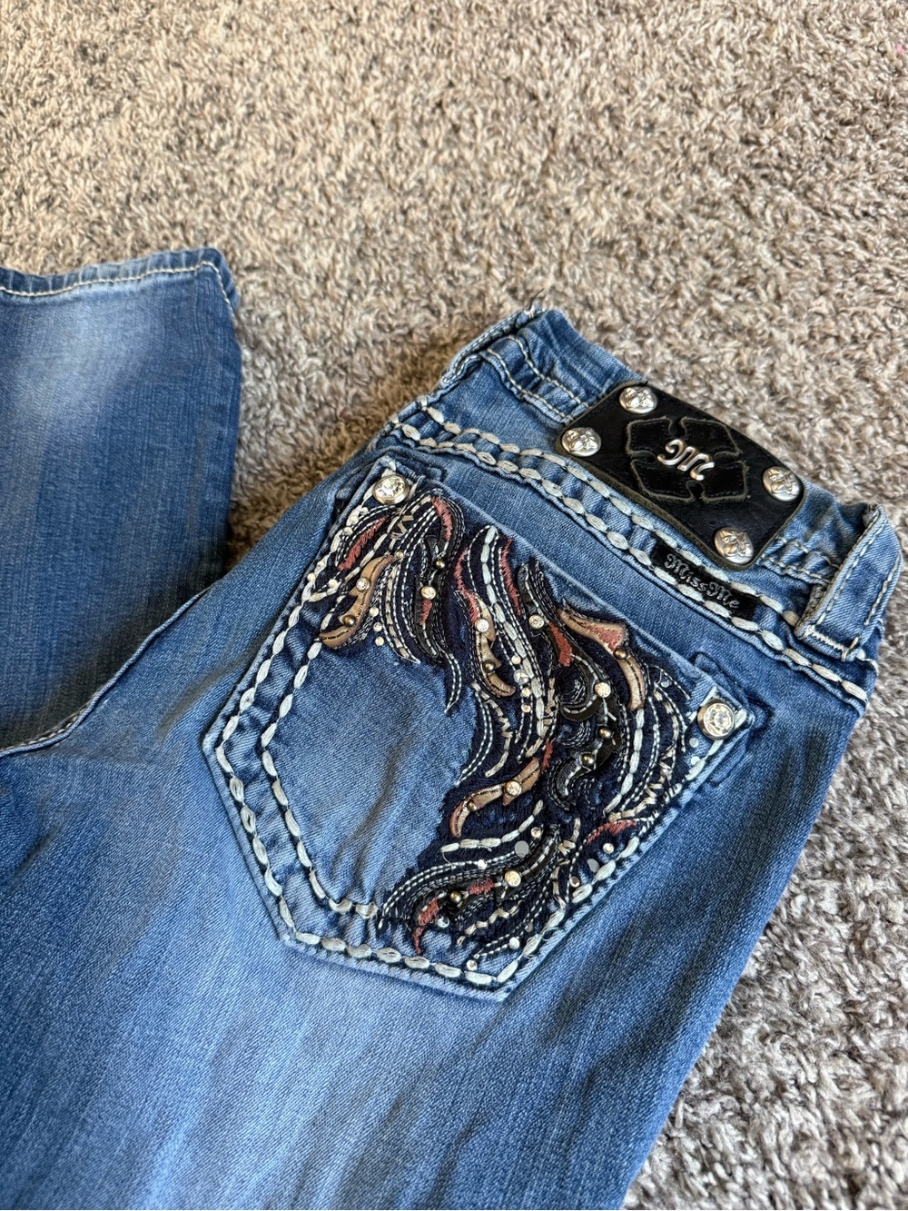 Miss Me Skinny Jeans with Embellished Pocket
